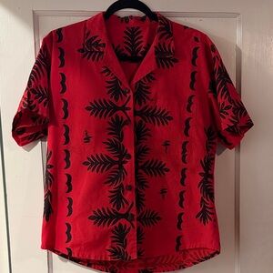 Elegant Red and Black Women's Blouse